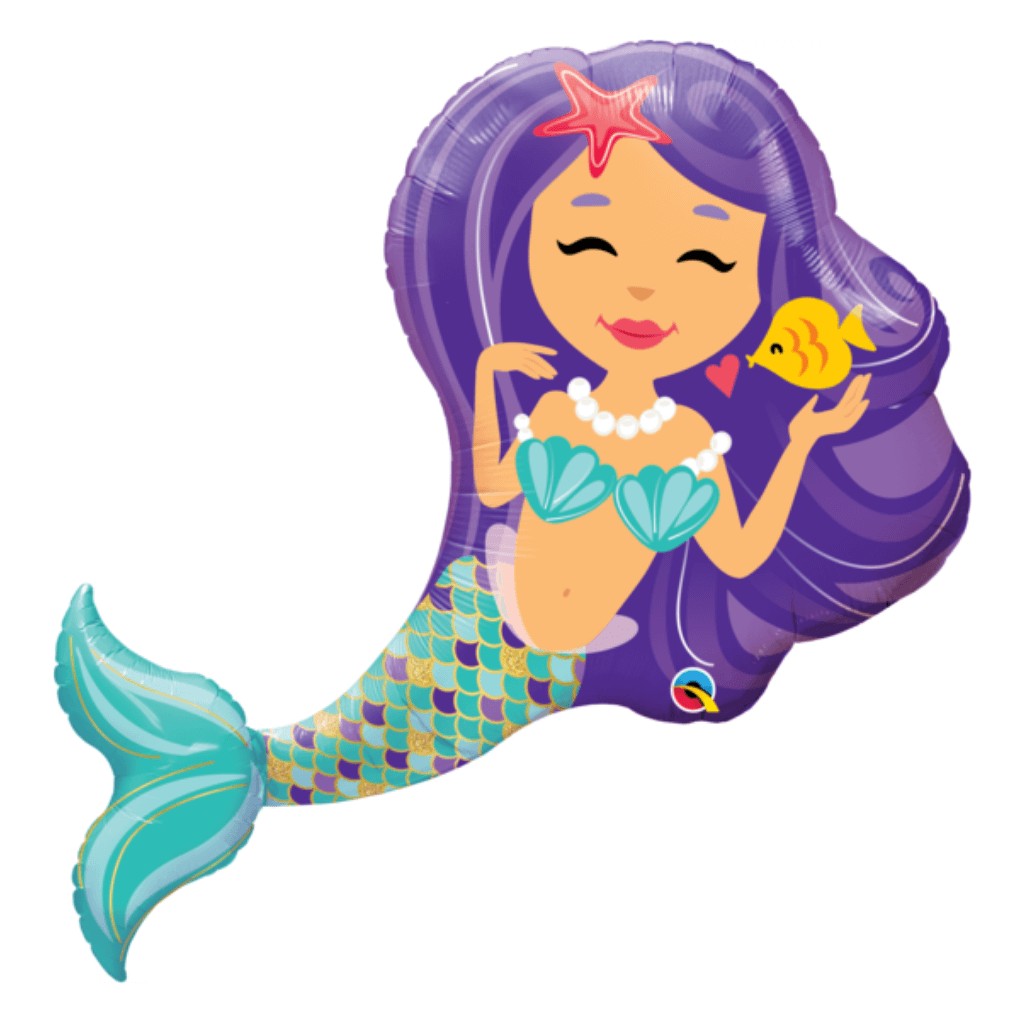 Globo Metálico de Sirena Encantadora Grande para Fiestas y Cumpleaños 38 / 97 cm 1 pza Ideática Gourmet