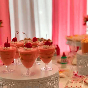 Mini Copa Postrera Tallo Corto Re-utilizable Candy Bar Catering 6 Oz 60 pzas IA