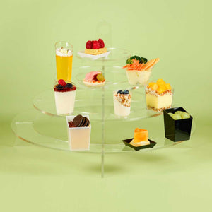 Mini Torre o Base para Cupcakes y Postres Circular de Acrilico Candy Bar Catering 4 Niveles IA