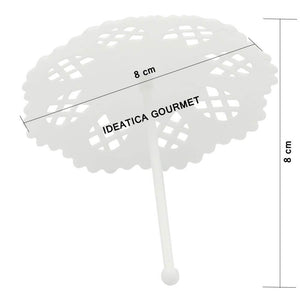Sombrillita Blanca para Recuerdos, Regalo y Decoración 50 pzas IA
