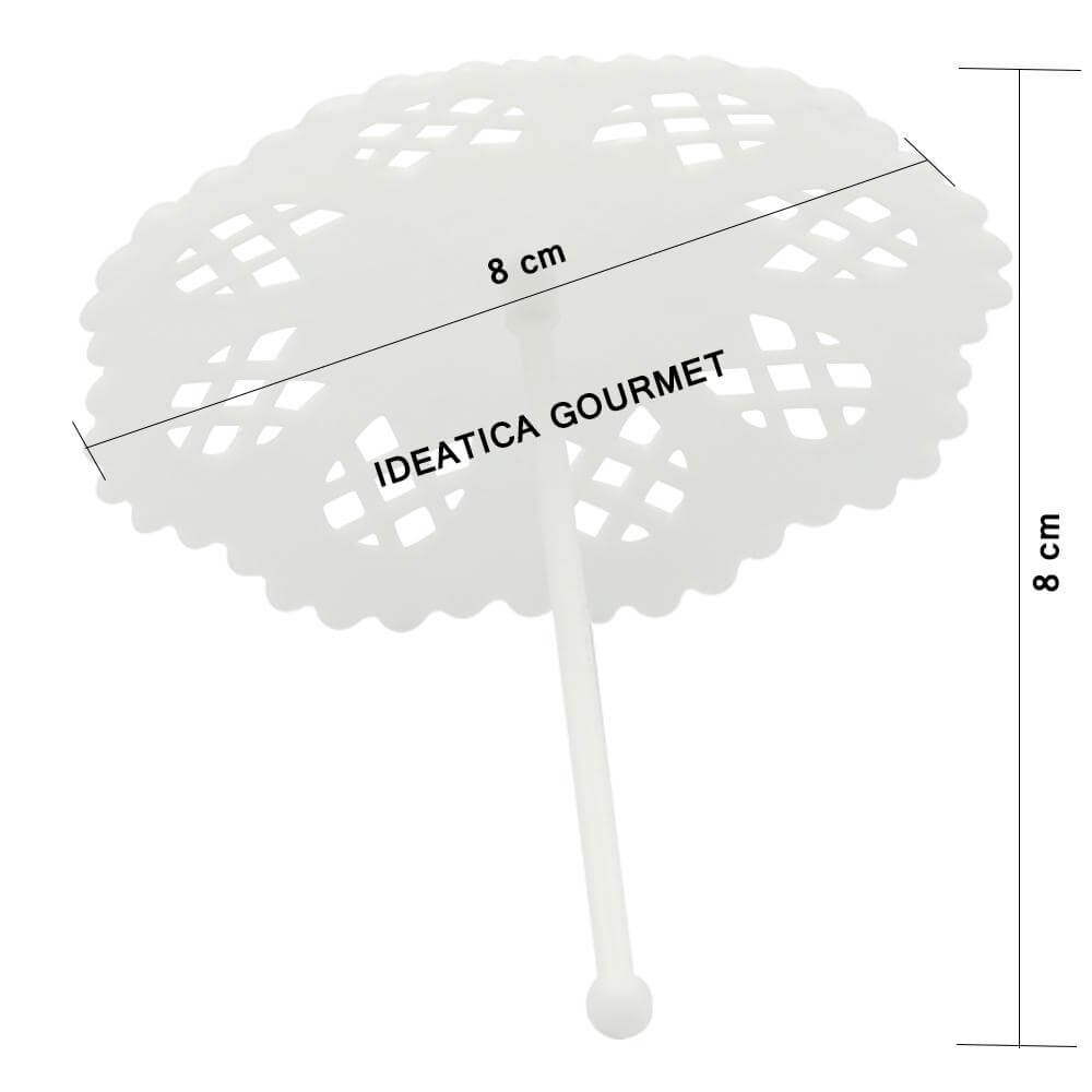 Sombrillita Blanca para Recuerdos, Regalo y Decoración 50 pzas IA