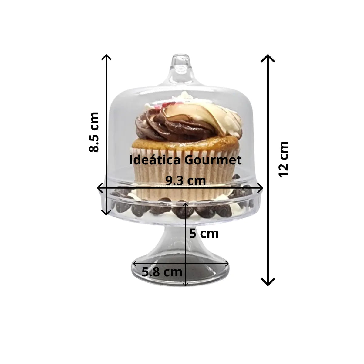 Cúpula Grande para Cupcakes y Postres Re-utilizable Plastico Catering -  ( 20 Pzas / 100 Pzas ) IA