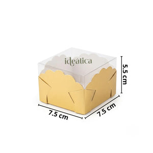 Caja Brownie de Carton Laminado Armable con Tapa Plastica para Dulces Degustaciones y Catering 50 pzas