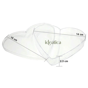 Caja Corazon Acrilico Para Postres, Regalo, Recuerdo y Decoracion 10 pzas IA