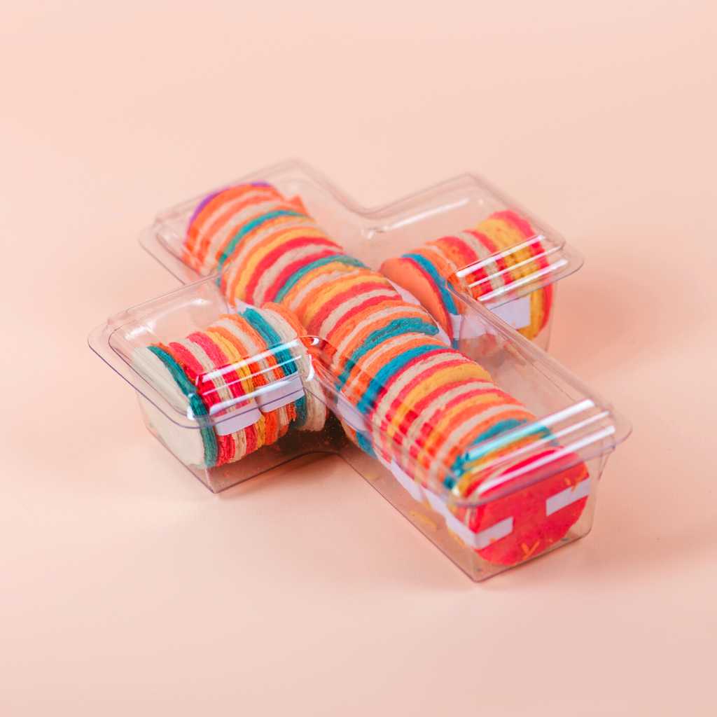 Caja Cruz Grande Plastico Flexible Para Dulces, Regalo, Recuerdo y Decoracion 10 pzas IA