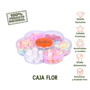Caja Flor Acrilico Para Dulces, Regalo, Recuerdo y Decoracion 10 pzas