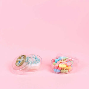 Caja Redonda Lisa Chica Acrilico Para Dulces, Regalo, Recuerdo y Decoracion 20 pzas. IA