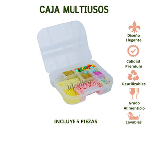 Caja Redonda Multiusos Divisora para Sprinkles, Confitería o Bordado 5 pzas IA