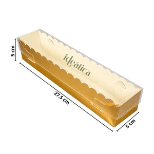 Caja para Macarrones de Carton Laminado Armable con Tapa Plastica para Repostería 50 pzas