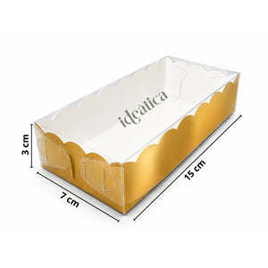 Caja para Mini Paletas Magnum de Carton Laminado Armable con Tapa Plastica Dulces Degustaciones y Catering 50 pzas