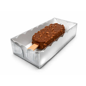 Caja para Mini Paletas Magnum de Carton Laminado Armable con Tapa Plastica Dulces Degustaciones y Catering 50 pzas