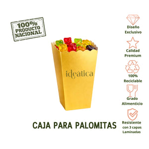 Caja para Palomitas Dulces de Carton Laminado Degustaciones y Catering 50 pzas