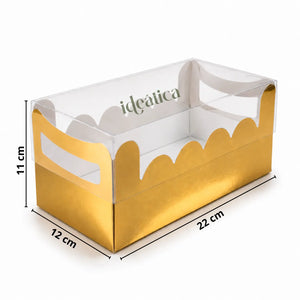 Caja para Panque de Carton Laminado Armable con Tapa Plastica para Repostería 25 pzas