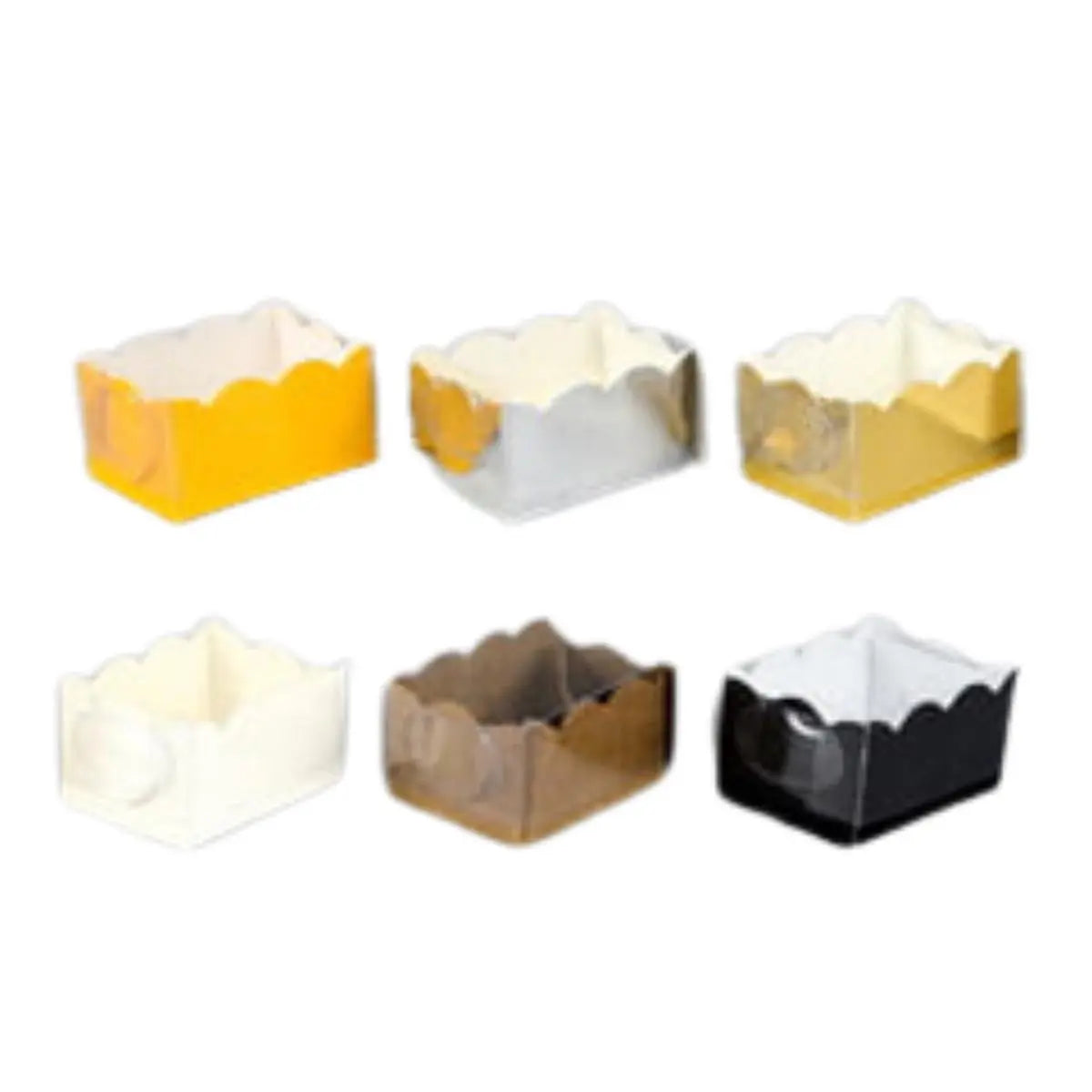 Caja Miniatura de Cartón Laminado Armable con Tapa Plástica para Dulces Decoración Catering RP