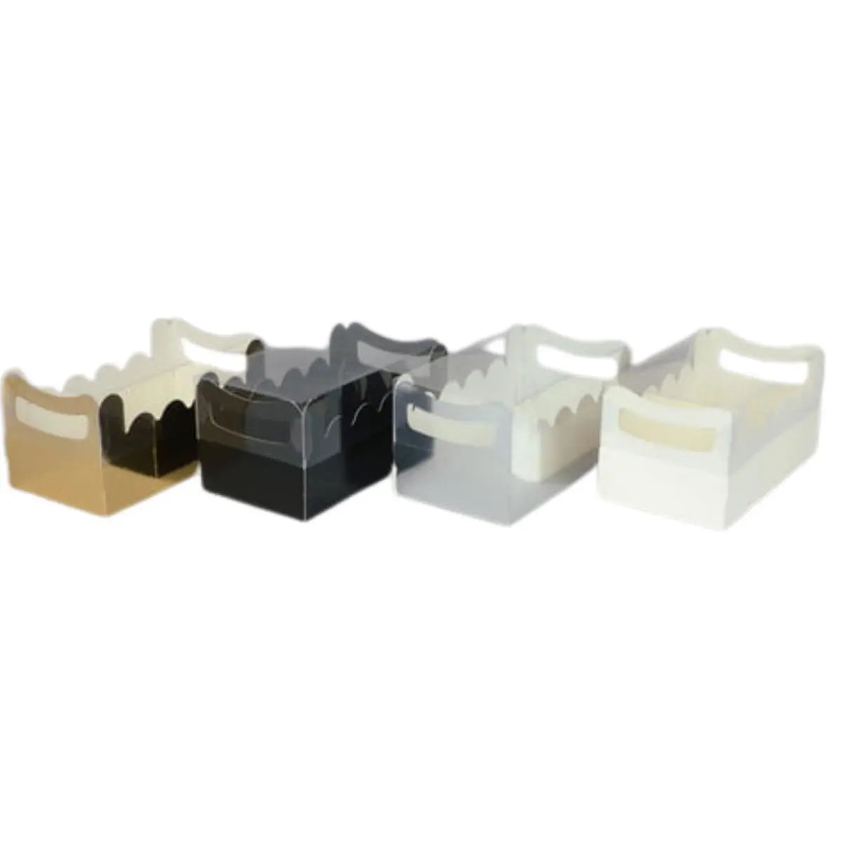 Caja para Panque de Cartón Laminado Armable con Tapa Plástica Decoración Catering RP