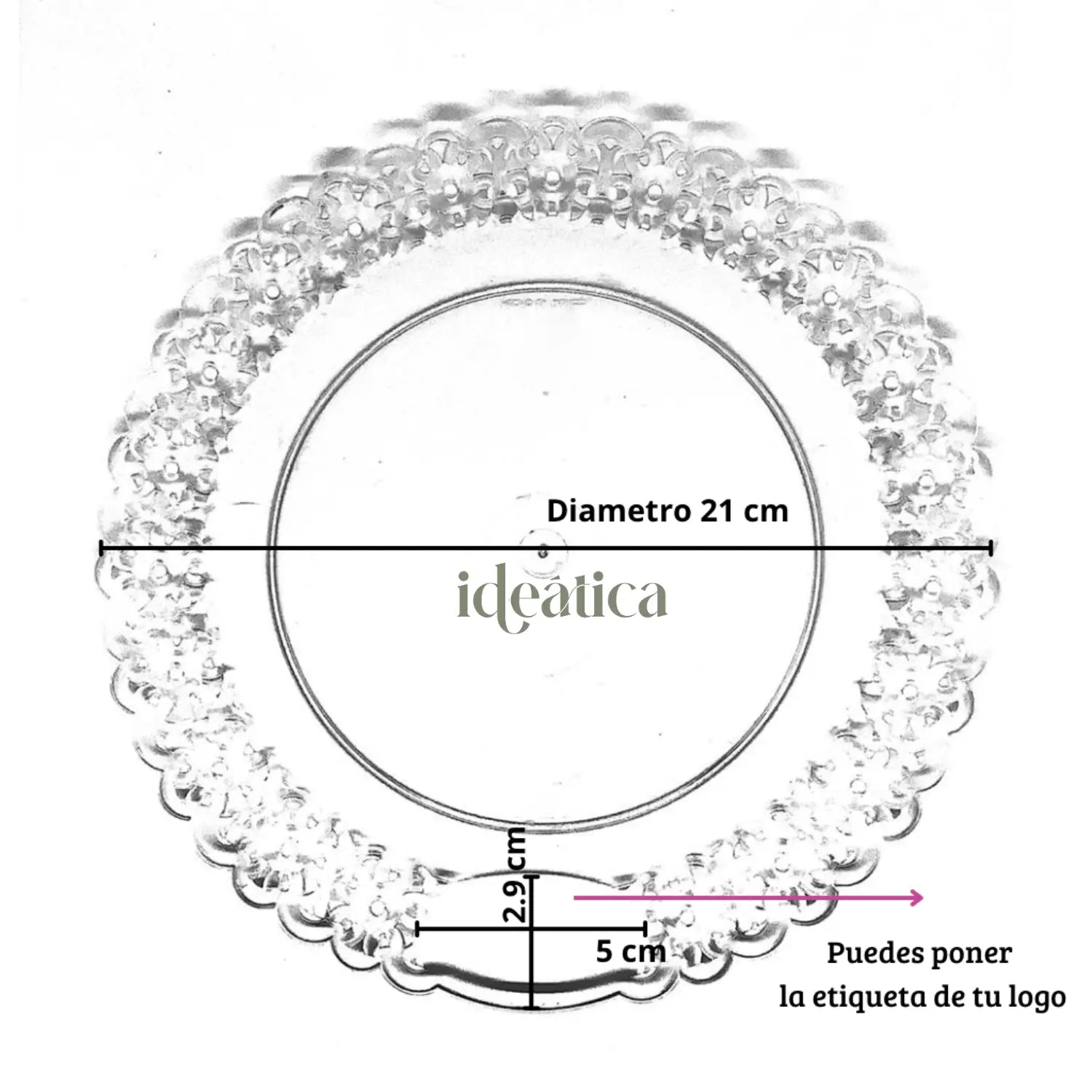 Charola Blonda Chica Para Pasteles, Canapes o Postres Re-utilizable Candy Bar Catering 50 pzas IA