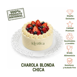 Charola Blonda Chica para Pasteles Postres y Catering Acrilico - 50 pzas