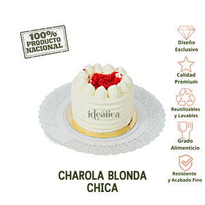 Charola Blonda Chica para Pasteles Postres y Catering Plastico - 50 pzas