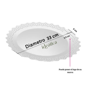 Charola Blonda Grande Para Pasteles, Canapes o Postres Re-utilizable Plastico Catering 50 pzas IA