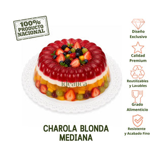 Charola Blonda Mediana Para Pasteles Postres y Catering Acrilico - 50 pzas