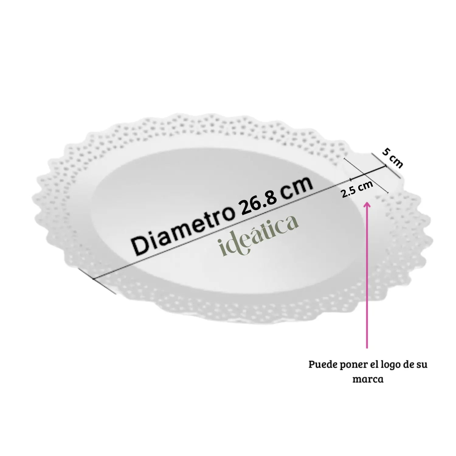Charola Mediana Para Canapes o Postres Re-utilizable Candy Bar Catering 50 pzas IA