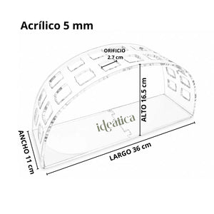 Charola Display Arco para Conos y Catering Acrilico - 22 Hoyos
