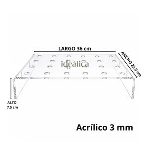 Charola Display para Push Up Pops y Catering Acrilico - 24 Hoyos