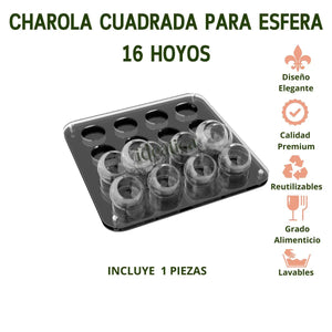 Charola o Base para Esferas Gourmet Postre de Acrilico Candy Bar Catering 19 Y 16 Hoyos IA