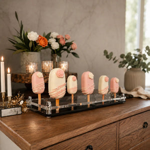 Charola o Base para Mini Paletas Postre o CakeSicles de Acrilico Catering 20 Hoyos