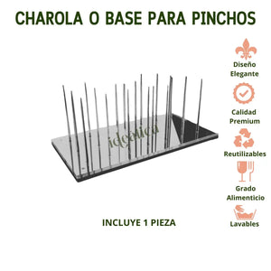 Charola o Base para Pinchos Prisma de Acrilico Espejo Candy Bar Catering 21 Hoyos IA