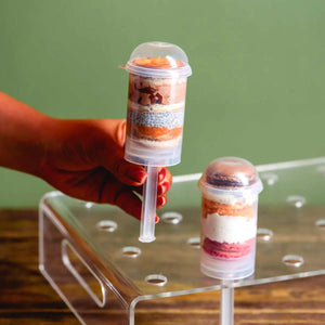 Charola o Base para Push Up Pop Postre de Acrilico Catering 24 Hoyos IA