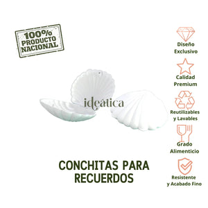Conchitas Blancas para Recuerdos Regalos y Decoracion Plastico 50 pzas