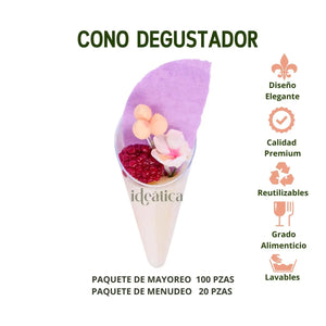 Cono Degustador Chico Re-utilizable Candy Bar Catering 0.75 Oz IA