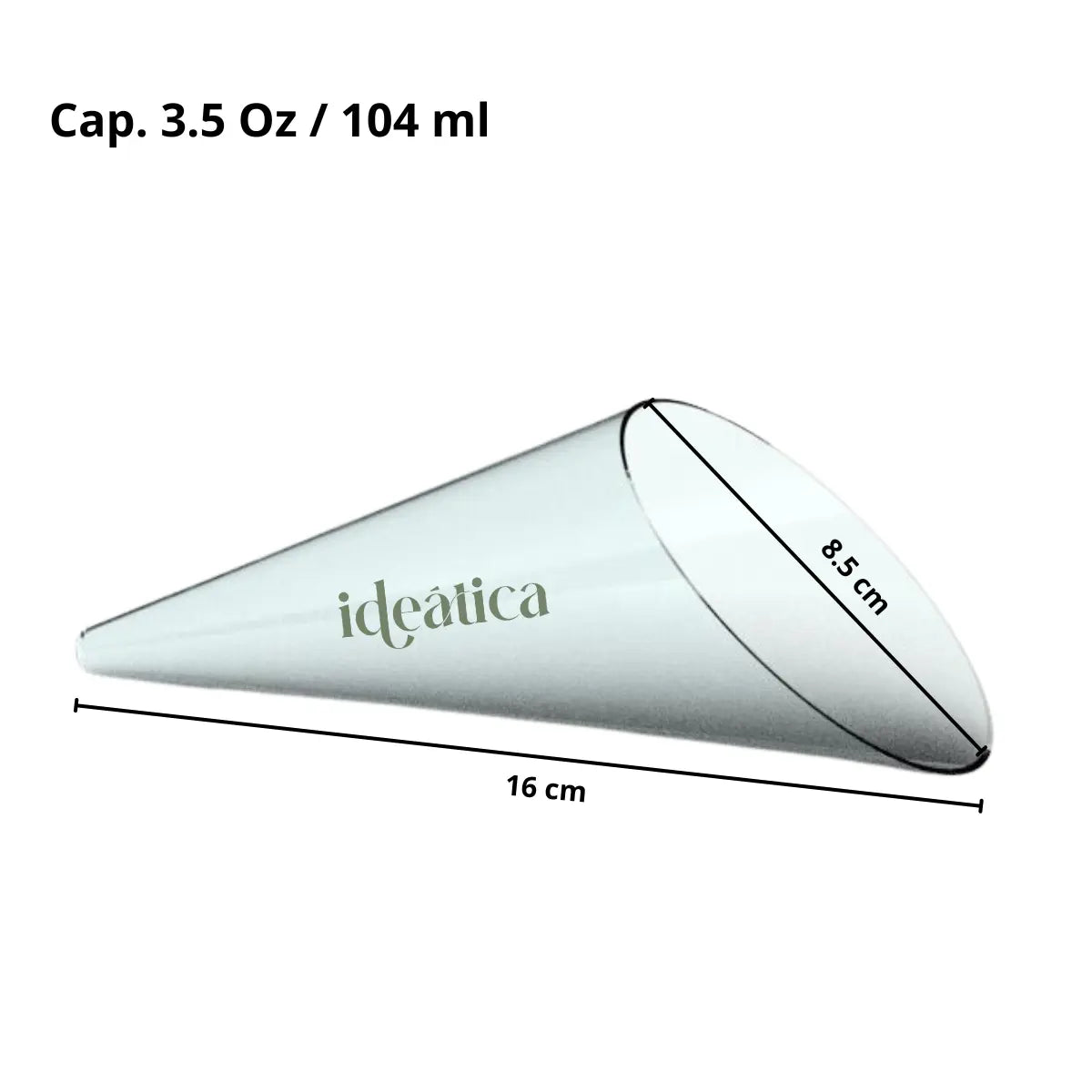 Cono para Postres Grande Re-utilizable Candy Bar Catering 3.5 Oz 100 pzas IA