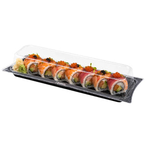 Contenedor Sushi con Tapa Para Alimentos o Comida Plastico Rectangular - 100 Pzas