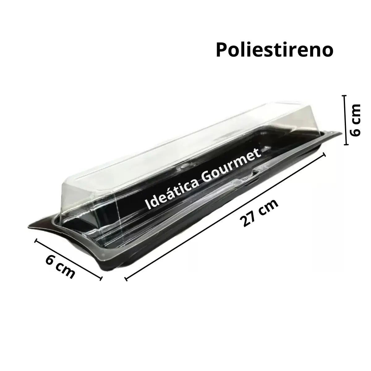 Contenedor con Tapa Para Sushi Plástico Rectangular - IN