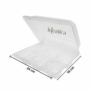 Contenedor Tipo Almeja con Bisagra Para Cupcakes Plastico Rectangular - ( 25 Pzas / 50 Pzas ) IN
