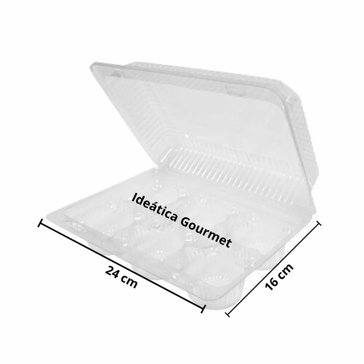 Contenedor con Bisagra Para 6 Cupcakes Plastico Rectangular - IN