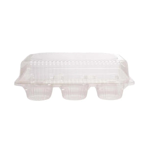 Contenedor con Bisagra Para 6 Cupcakes Plastico Rectangular - ( 20 Pzas / 100 Pzas ) INIX