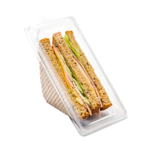 Contenedor con Bisagra Para Sandwich Plastico Triangular - 100 Pzas