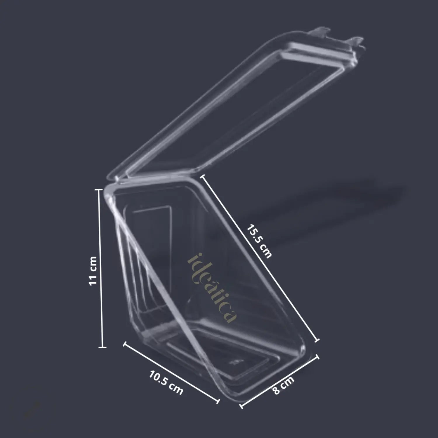 Contenedor con Tapa Triangular Para Sandwich Plástico - IN