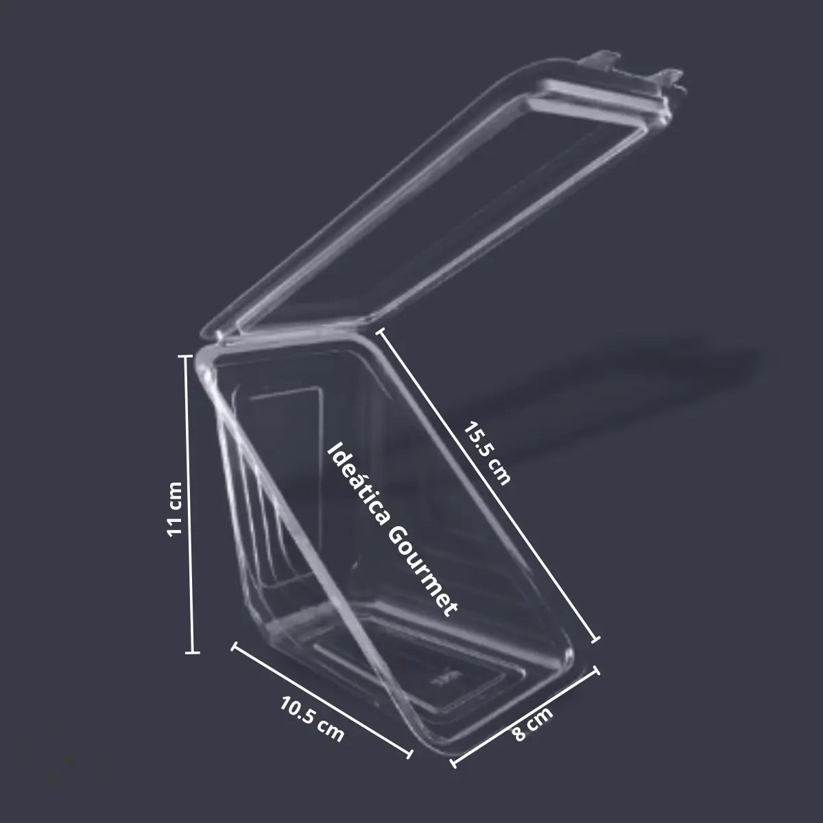 Contenedor con Tapa Triangular Para Sandwich Plástico - IN