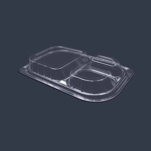 Contenedor con Tapa para Alimentos o Comida Plastico 3 Divisiones Rectangular - ( 10 Pzas / 50 Pzas ) IN