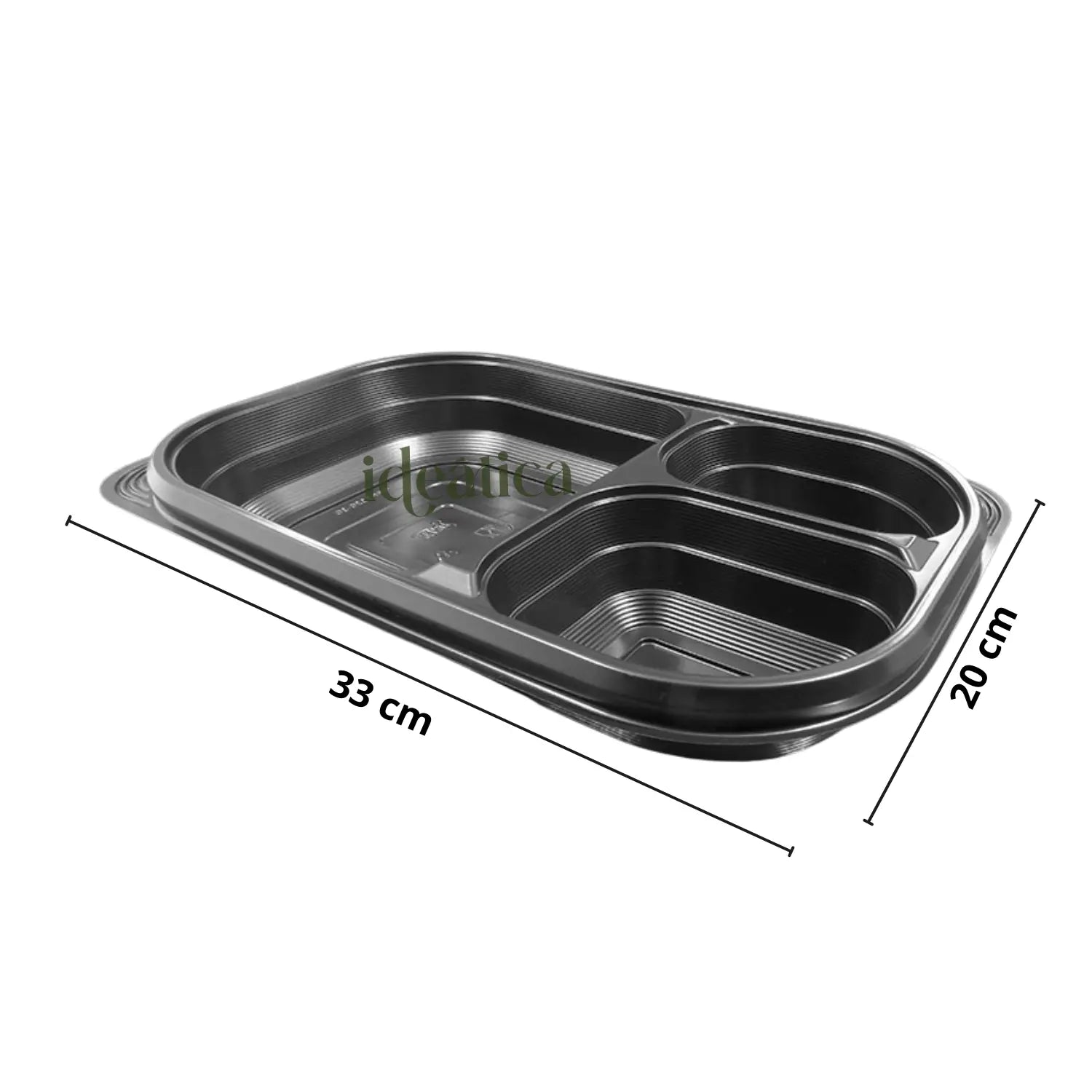 Contenedor con Tapa para Alimentos o Comida Plástico 3 Divisiones Rectangular IN