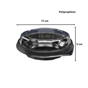 Contenedor con Tapa para Alimentos, Ensaladas o Comida Plastico Redondo  - ( 10 Pzas / 50 Pzas ) IN