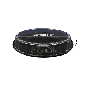 Contenedor con Tapa para Botanero o Alimentos Plastico Redondo 5 Divisiones  - ( 10 Pzas / 50 Pzas ) IN