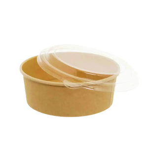 Contenedor con Tapa para Ensaladas, Alimentos o Comida Kraft Redondo - ( 20 Pzas / 100 Pzas ) IN