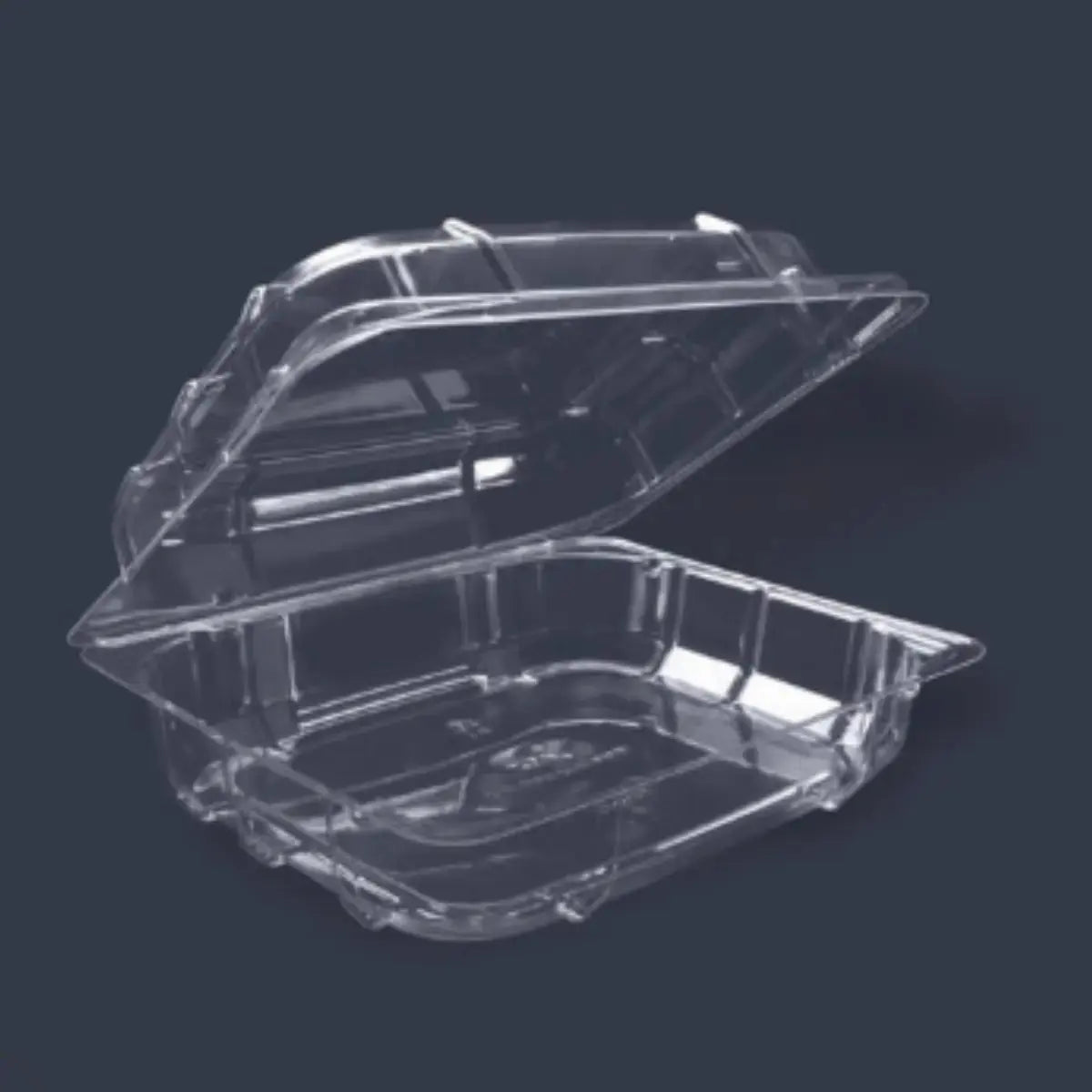 Contenedor Tipo Almeja con Bisagra Chico Para Alimentos, Ensaladas, Postres o Comida Plástico Rectangular IN