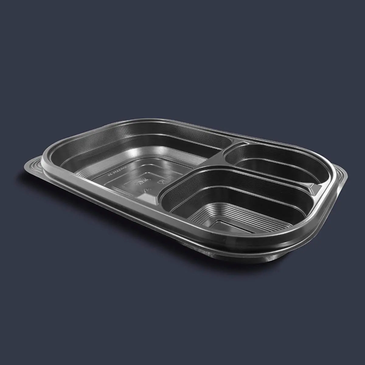 Contenedor con Tapa para Alimentos o Comida Plástico 3 Divisiones Rectangular IN