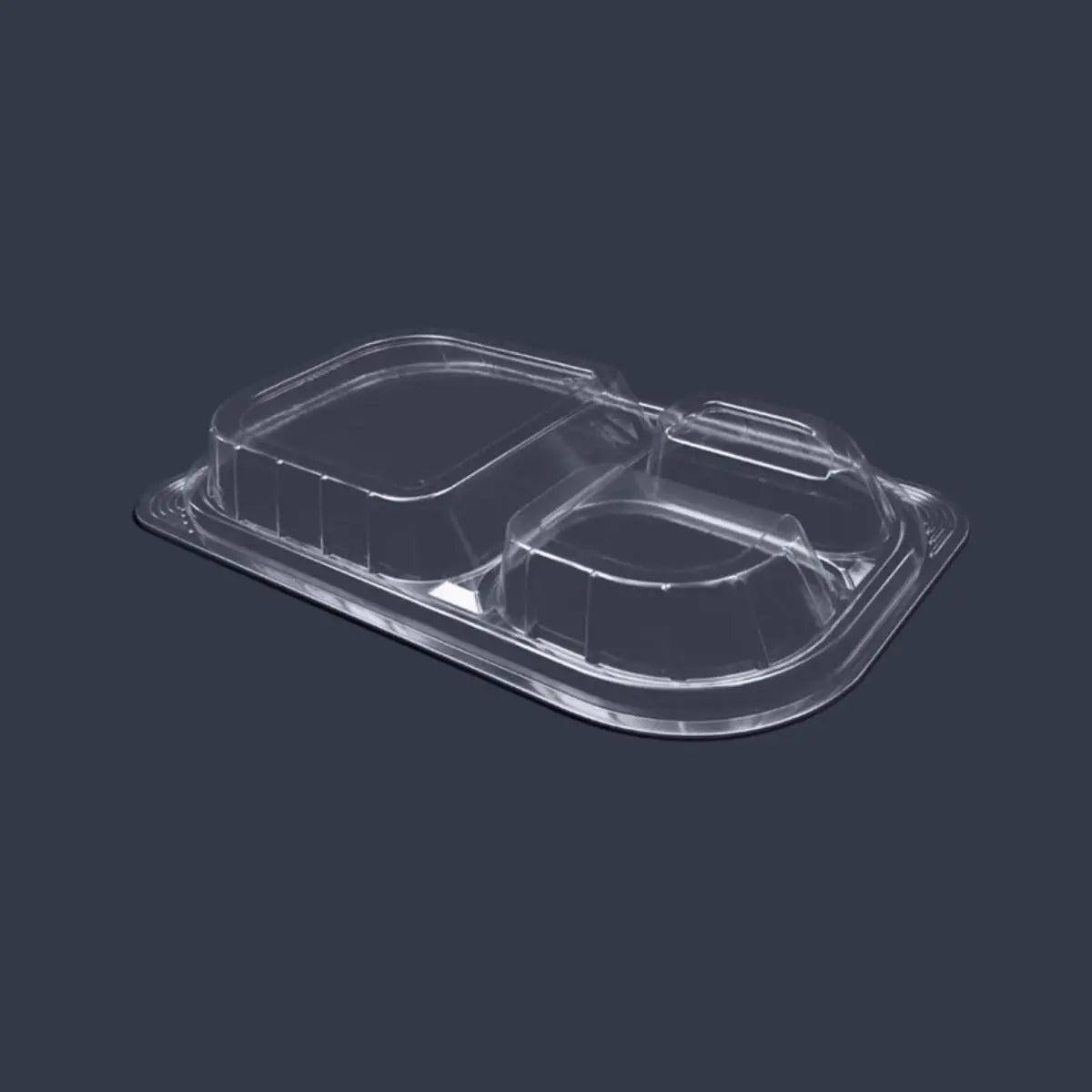 Contenedor con Tapa para Alimentos o Comida Plástico 3 Divisiones Rectangular IN